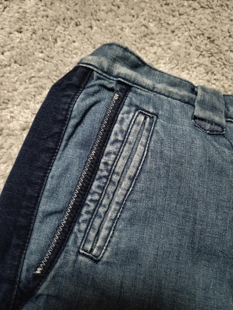 ブルーブルー/再構築ワイドテーパードデニムパンツ/インディゴ染め/SIZE 3