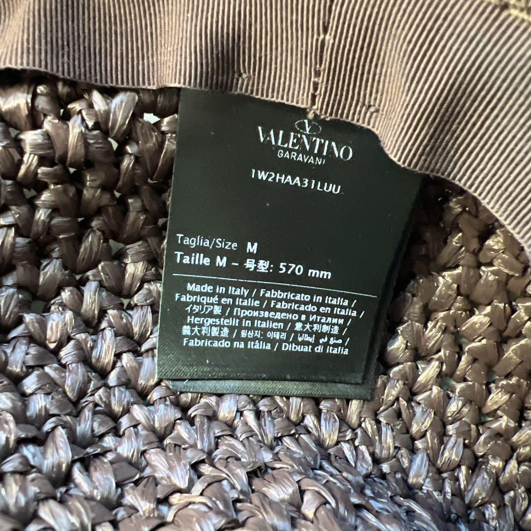 美品　VALENTINO ヴァレンティノ 帽子　ストロー　ハット　ロゴ