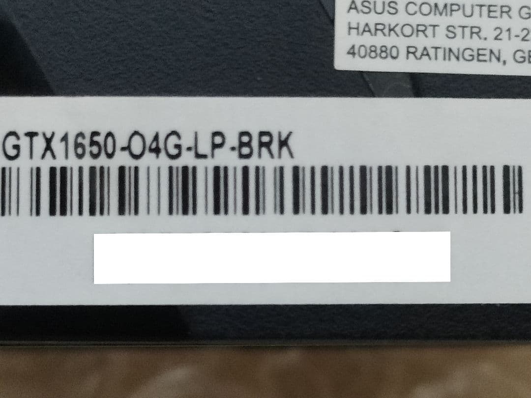 M*z様 ASUS GeForce GTX1650 4GB OC LP BRK