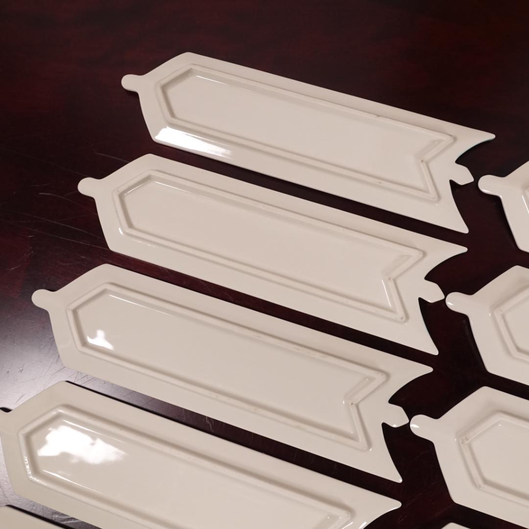 高級和食器 色絵 金彩 矢羽根文 長皿 板皿 12客 共箱