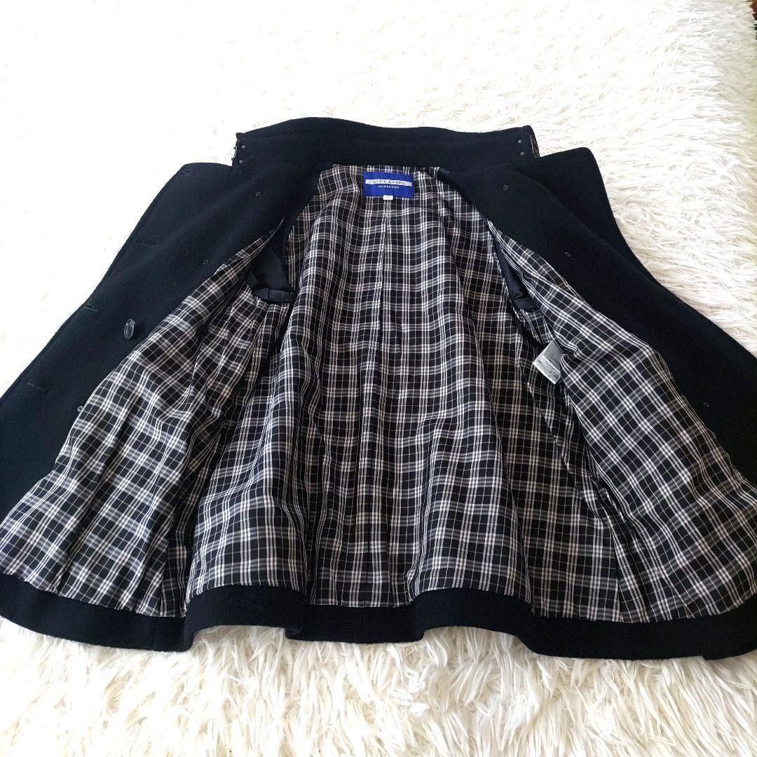 バーバリーブルーレーベル ウールコート ピーコート ノバチェック