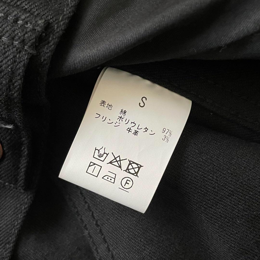 新品未使用 glamb グラム デニムジャケット フリンジ ブラック レザー