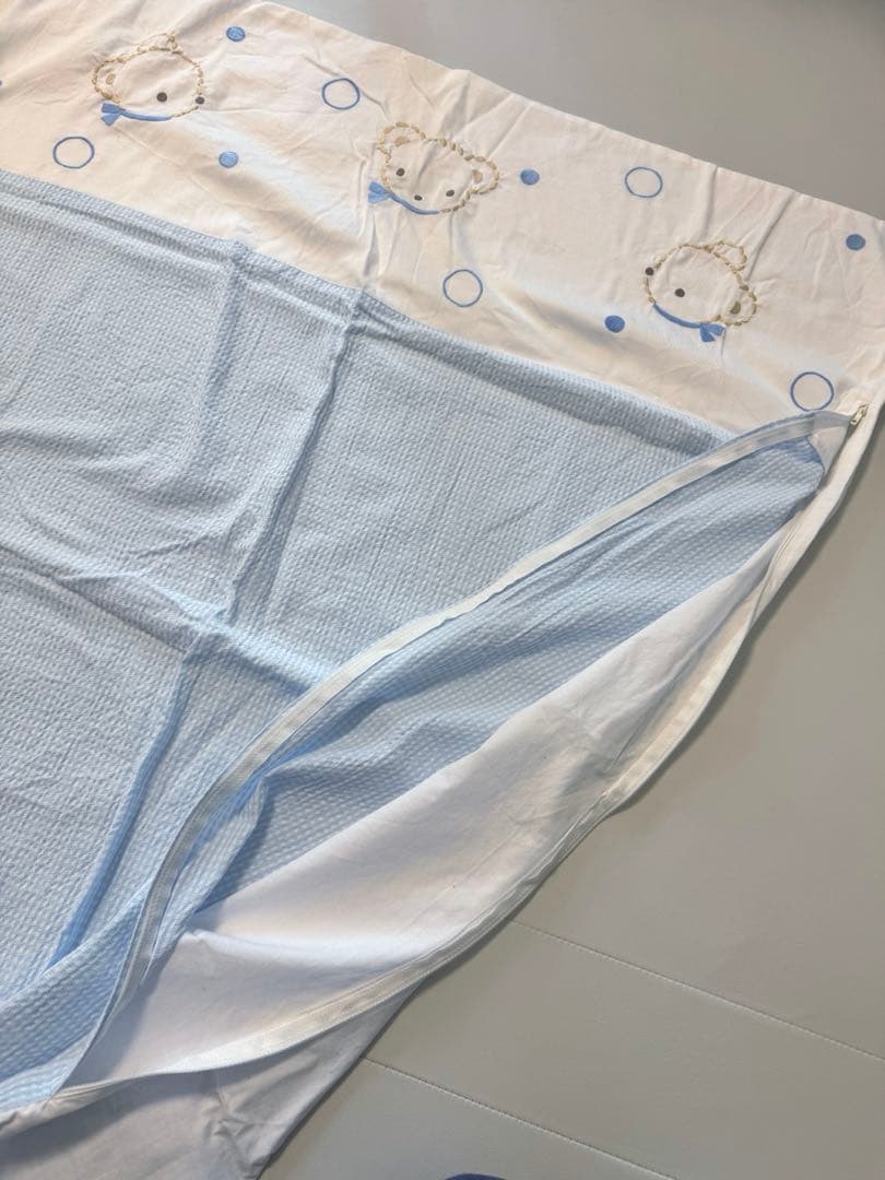 【水通しのみ美品】familiar 羽毛布団&掛け布団のシーツセット