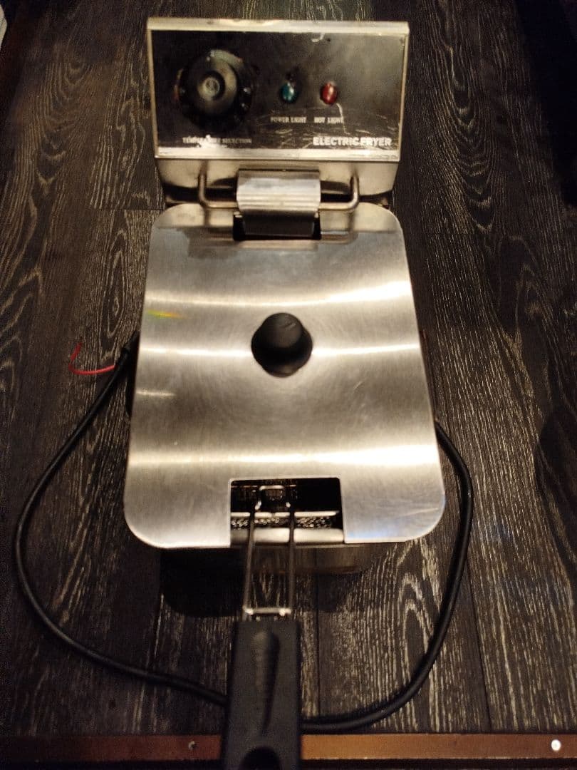 《中古》電気フライヤー ステンレス製 温度調整可能