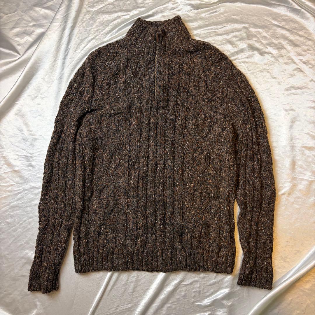 イタリア製　ポールスチュアート　ハイネックセーター ブラウン系　キャメルヘアー