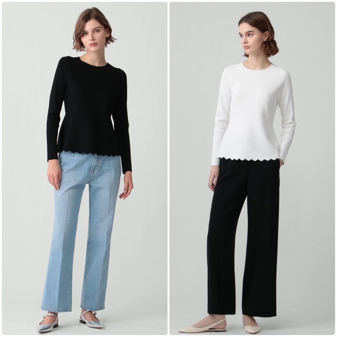 theory luxe 25SS Chiaro Sally ペプラムニット　黒