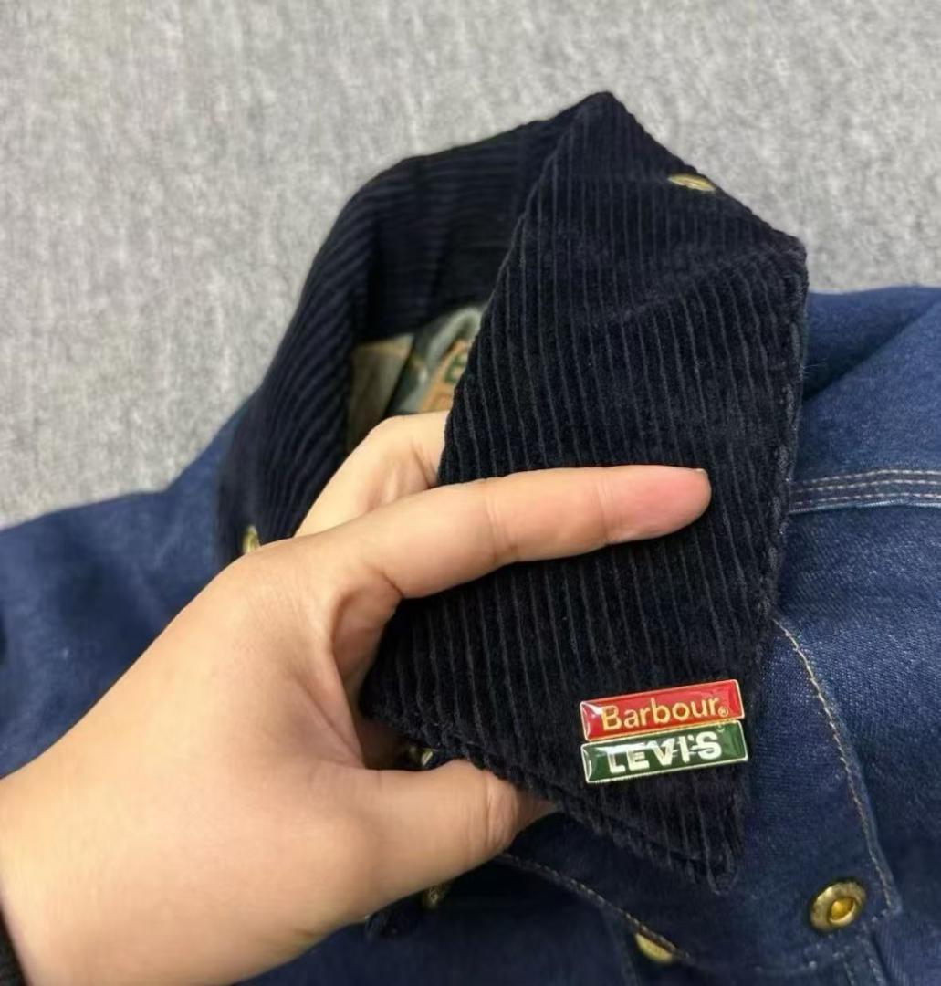 Barbour*Levi ネイビー デニム カバーオール M