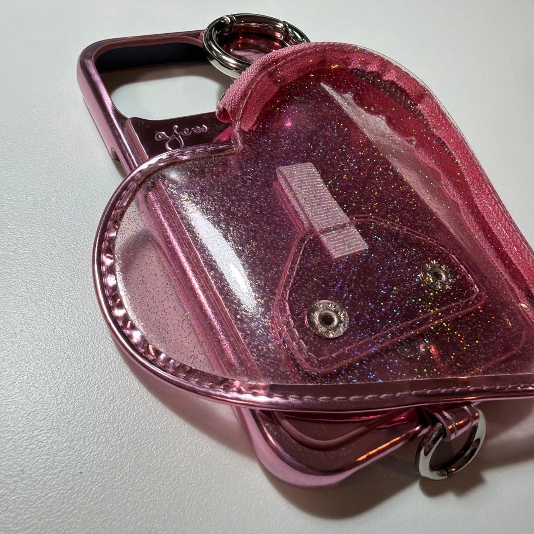 ※値下げ中！ajew グリッター透明ピンクケース　iPhone 15pro用
