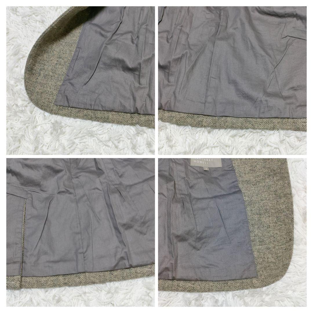 マーガレットハウエル　ウール　ヘリンボーン　テーラードジャケット　2B　2