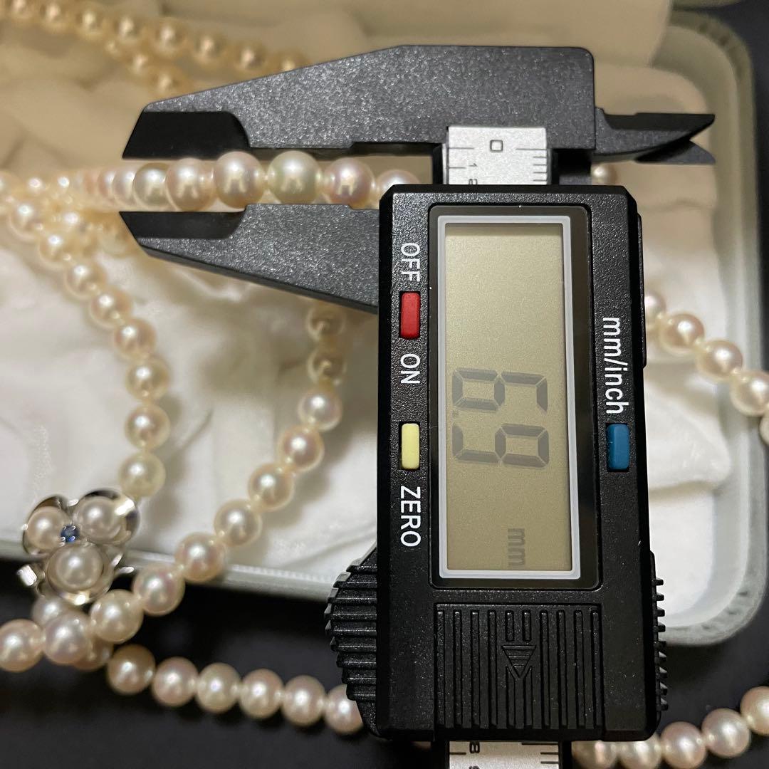 【K14WG✨3連】 あこや真珠 ネックレス125cm パール 2連 サファイヤ