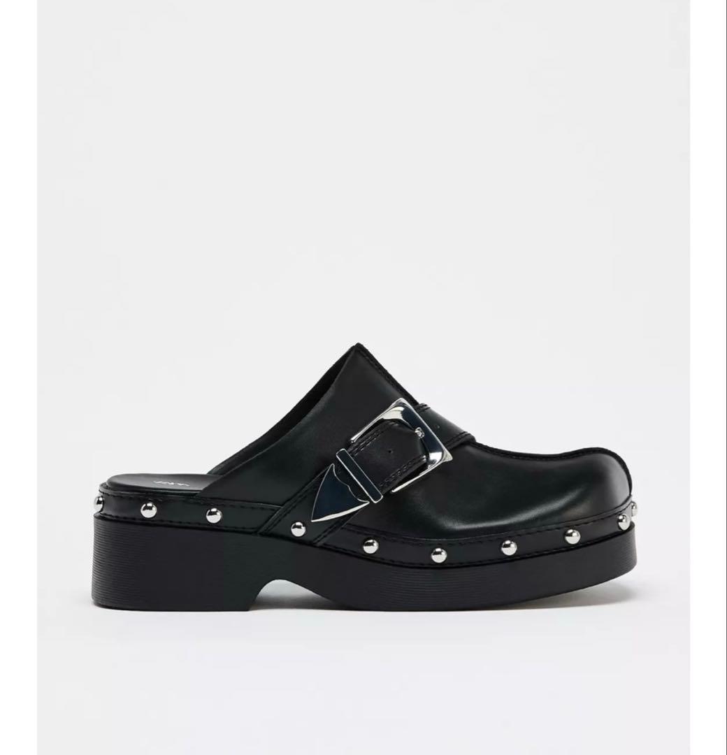 完売品⭐︎ZARA バックルスタッズ付きクロッグ 37（24cm）正規品