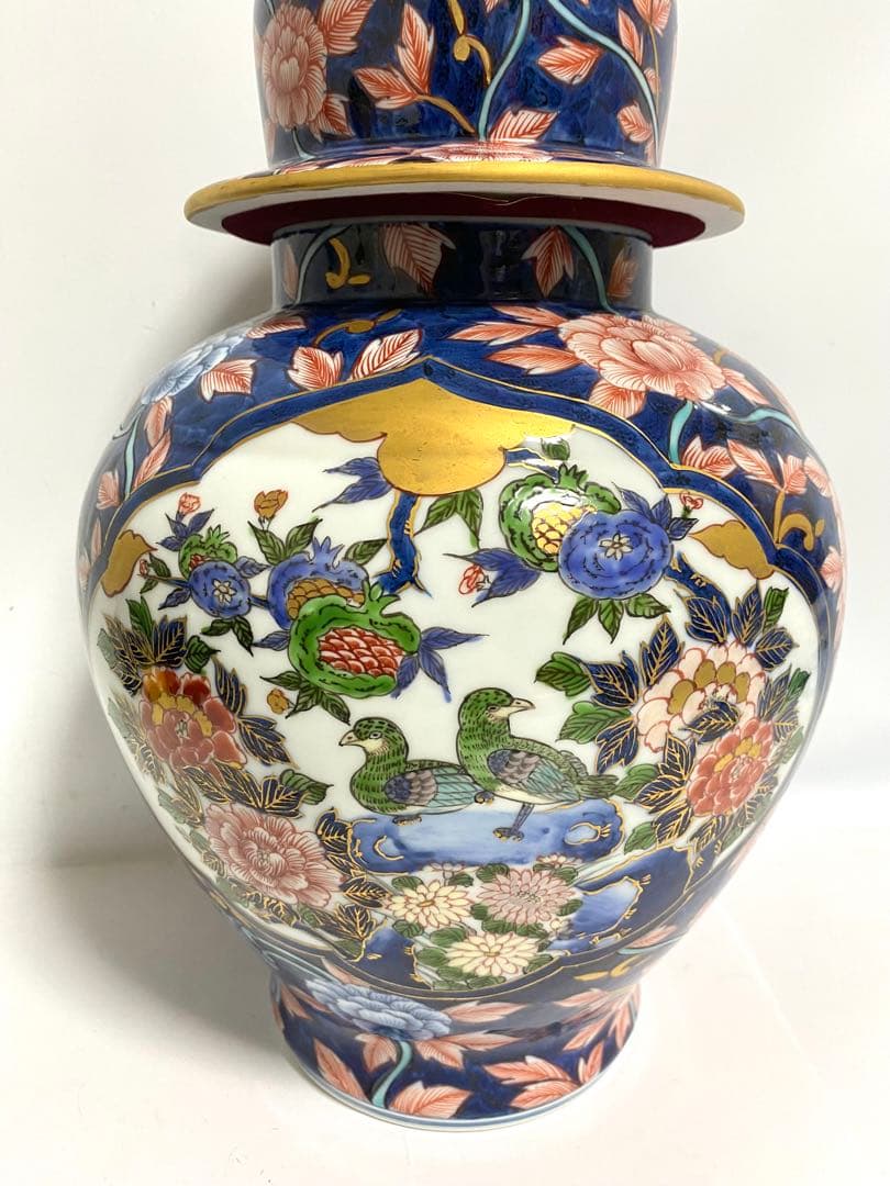 【貴重】朱明窯 藤井朱明作 有田焼 飾り壺 花器 花瓶 染付 骨董品