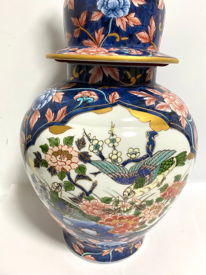 【貴重】朱明窯 藤井朱明作 有田焼 飾り壺 花器 花瓶 染付 骨董品