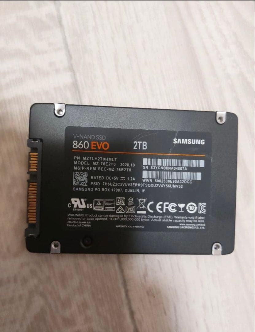 内蔵型SSD Samsung 860 EVO 2TB SSD