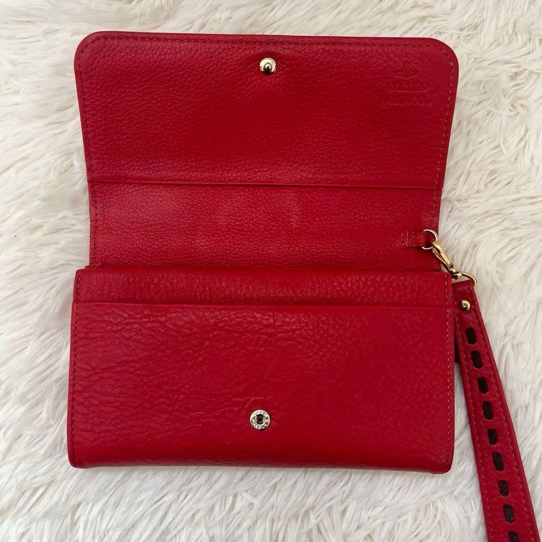 Vivienne Westwood 赤 パンチングレザー 本革 長財布