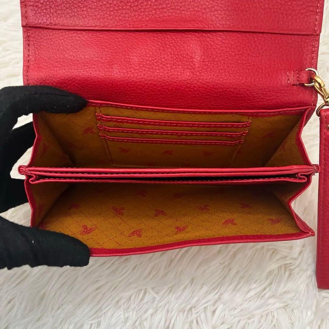 Vivienne Westwood 赤 パンチングレザー 本革 長財布