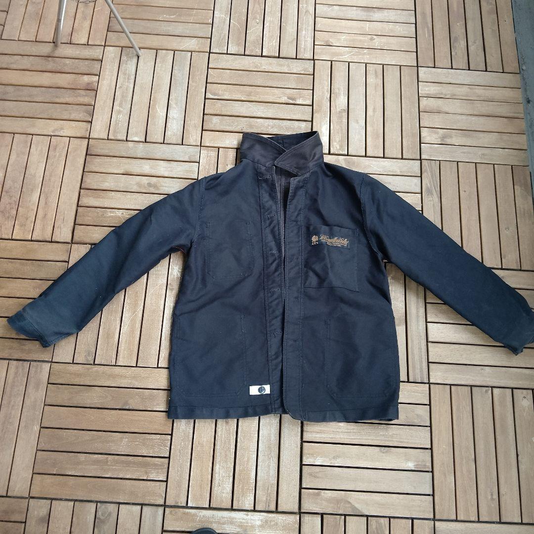 フランスメイドフレンチワーク ブラックモールスキン カバーオール GALLICE