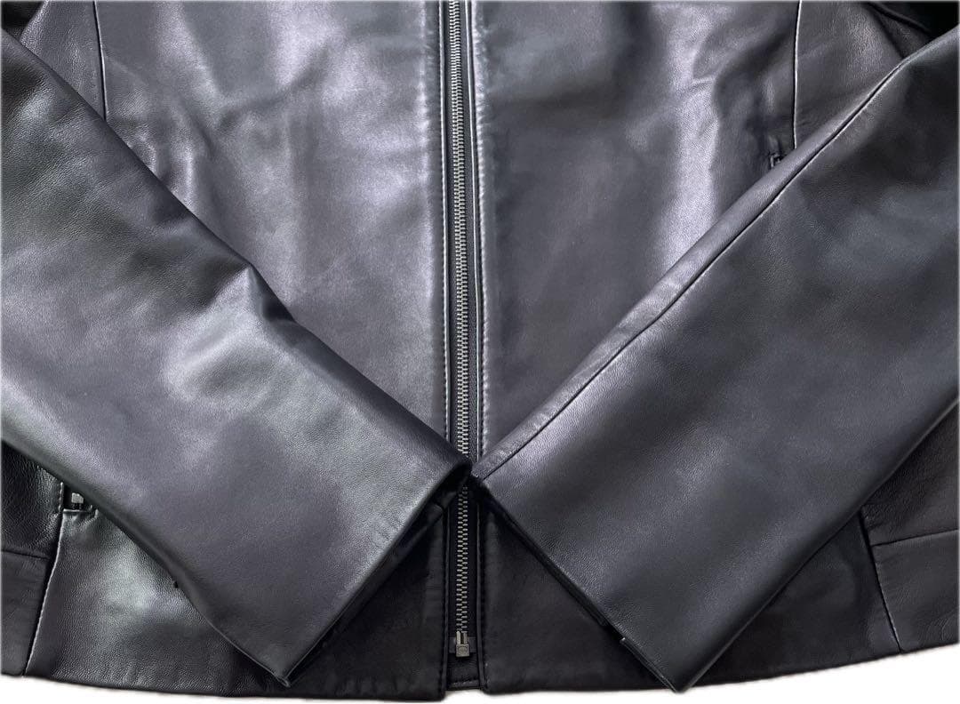 マッキントッシュロンドン 羊革　ノーカラー　ライダースジャケット 黒　38