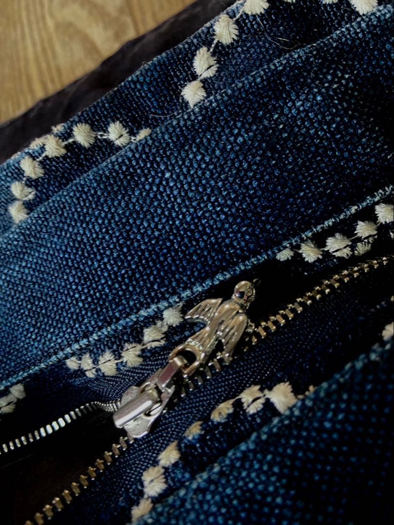 mina perhonen タンバリン　ボディバッグ大　定番　麻ネイビー