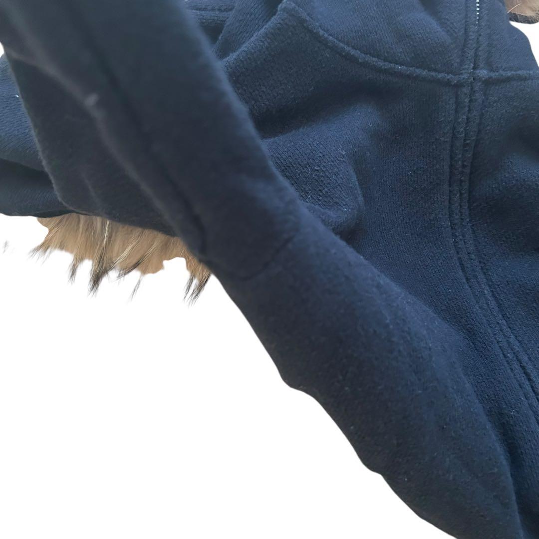 【美品】 バーバリーブルーレーベル ラクーンファー パーカー ホースロゴ M 黒