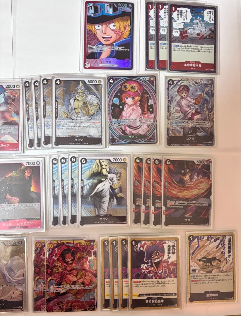 赤黒サボ デッキ 調整パーツ付き パラレルあり　ワンピースカード