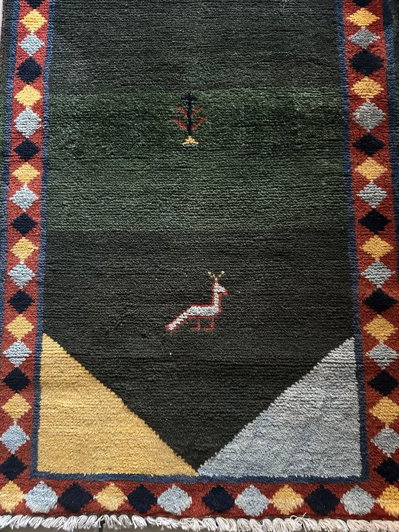 135×73 ヴィンテージラグ　　手織ラグ　ギャッベ