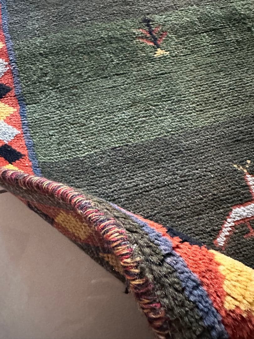135×73 ヴィンテージラグ　　手織ラグ　ギャッベ