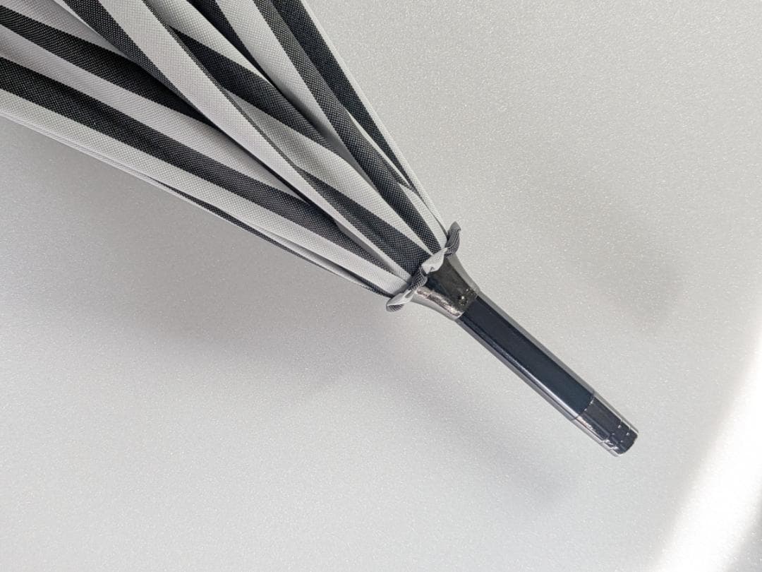 サンバリア100 日傘 正規品 白黒ストライプ クリア手元 完全遮光