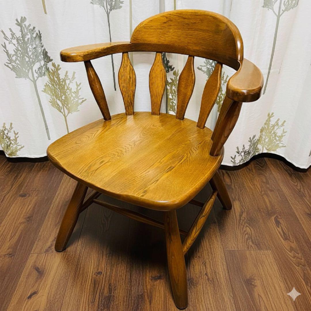 WINDS 太平 飛騨家具 ウィンザーチェア 回転椅子 ナラ材　D