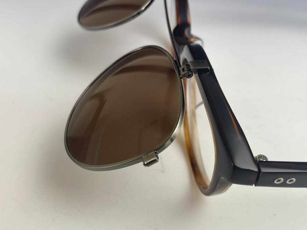 新品 跳ね上げ サングラス 腹式 ボストン ブラウン GL41 度付きレンズ無料