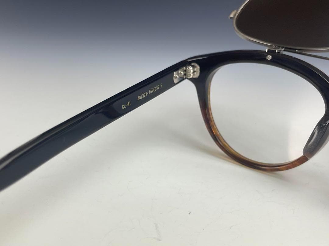 新品 跳ね上げ サングラス 腹式 ボストン ブラウン GL41 度付きレンズ無料