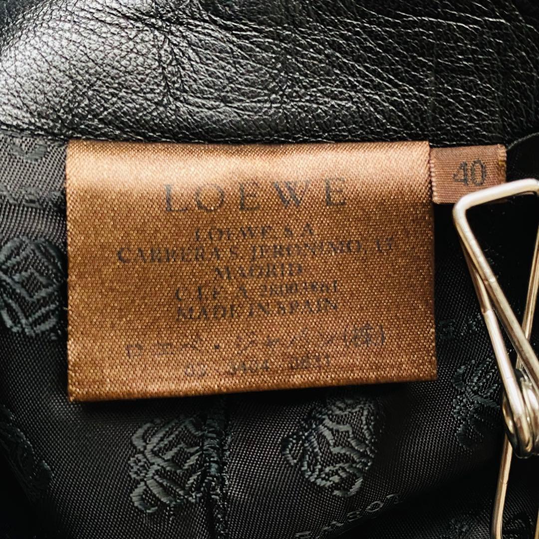【美品】LOEWE　ロエベ　レザーパンツ　アナグラム総柄　ラムスキン　ストレート
