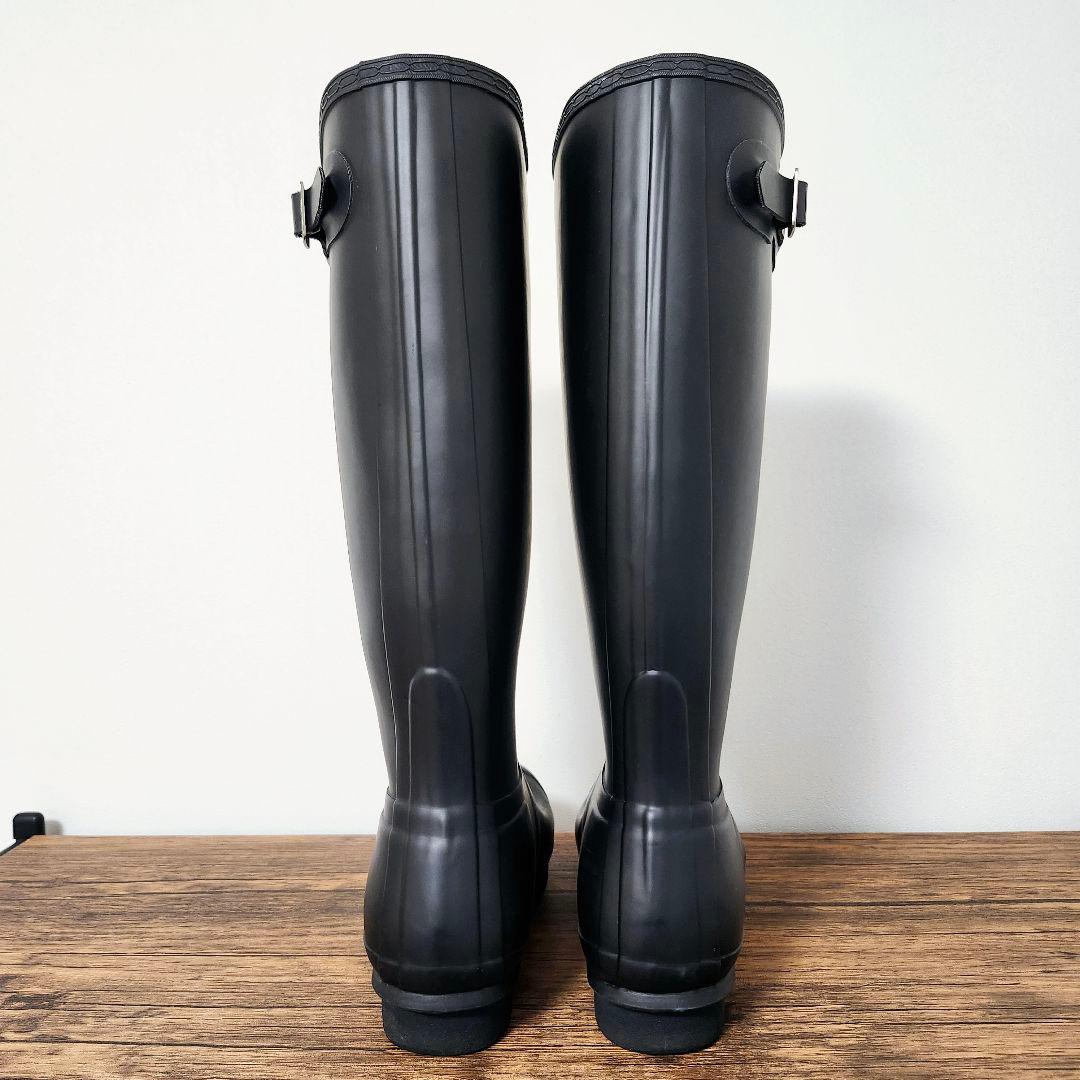 【極美品】HUNTER レインブーツ ロング UK8 ブラック