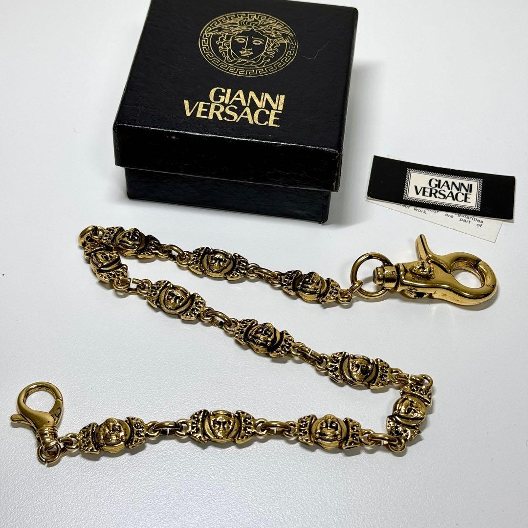 ヴェルサーチェ ウォレット チェーン ゴールド ドクロ ヴィンテージ 金