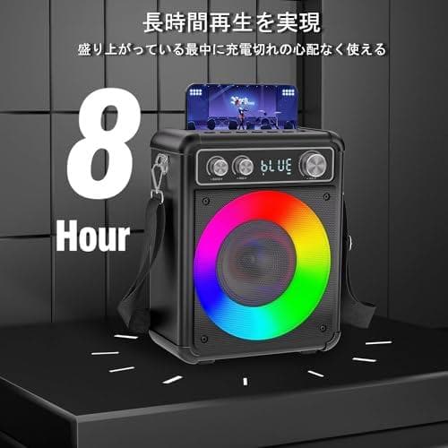 VOSOCO カラオケセット ワイヤレスマイク２本 スピーカーセット 家庭用 p