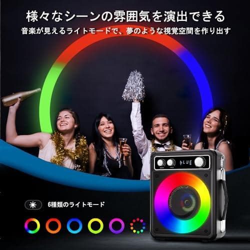 VOSOCO カラオケセット ワイヤレスマイク２本 スピーカーセット 家庭用 p