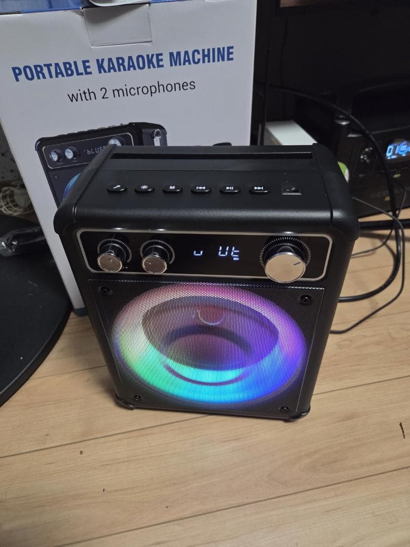 VOSOCO カラオケセット ワイヤレスマイク２本 スピーカーセット 家庭用 p