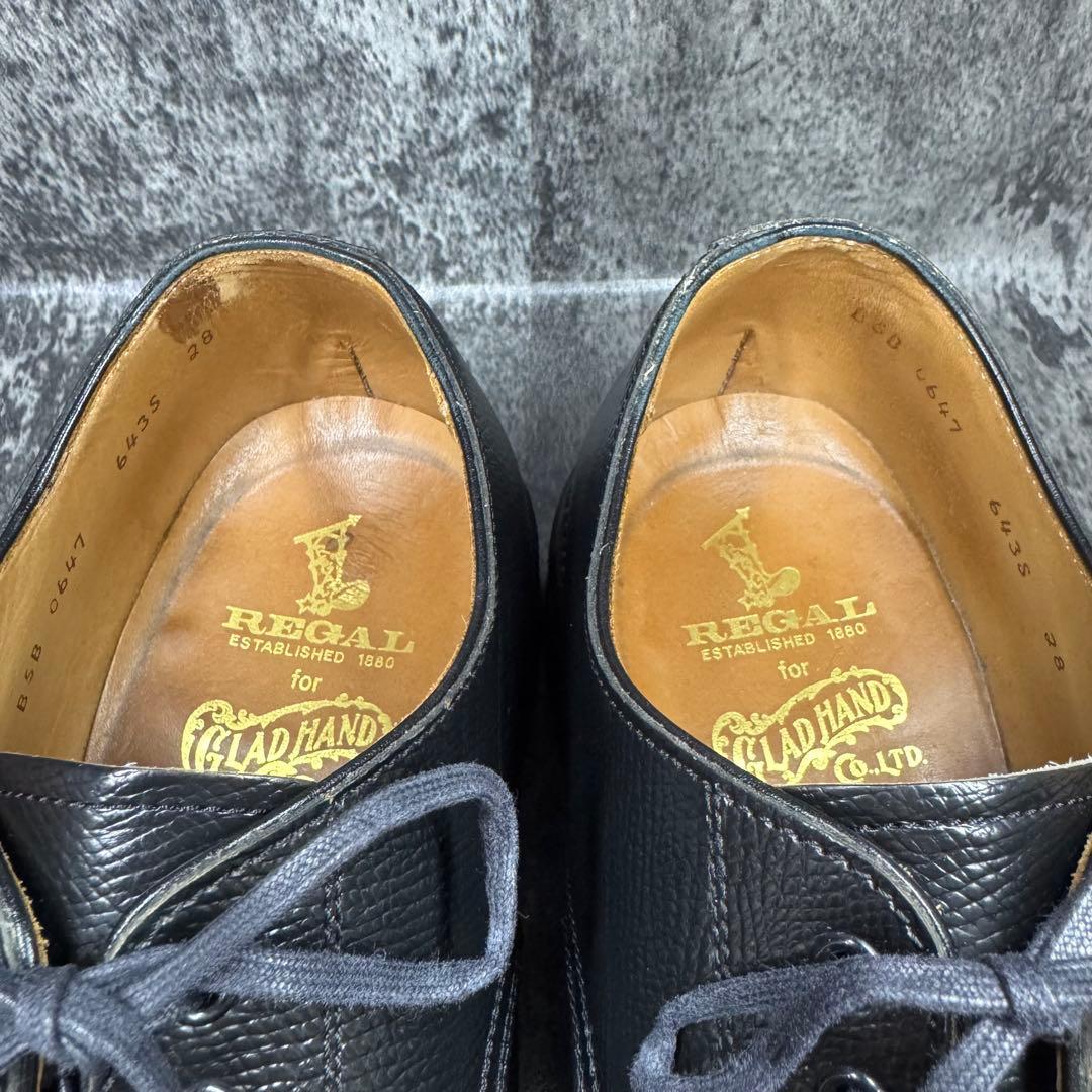 【美品】グラッドハンド × リーガル 643S ポストマン 黒 シボ革 28cm