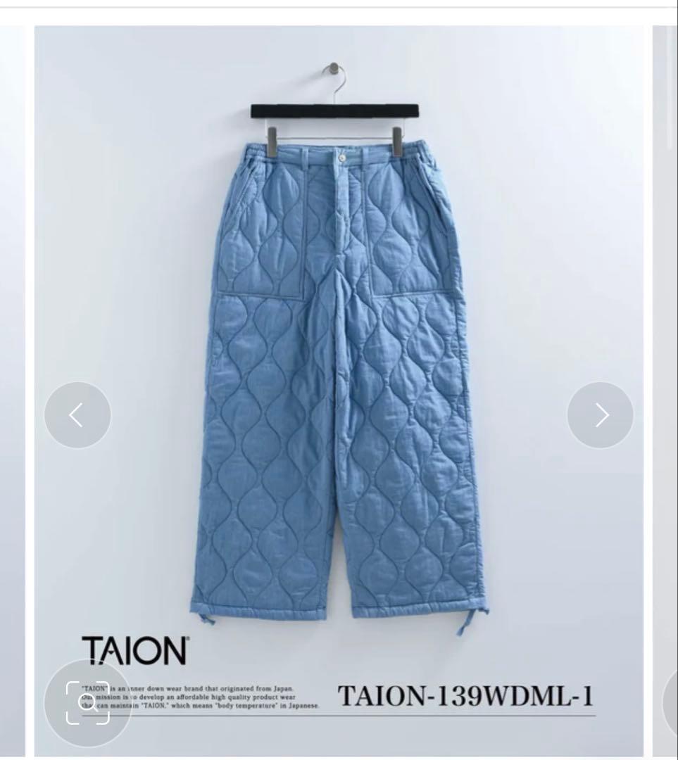TAION ミリタリー ワイド ダウンパンツ ブルーデニム