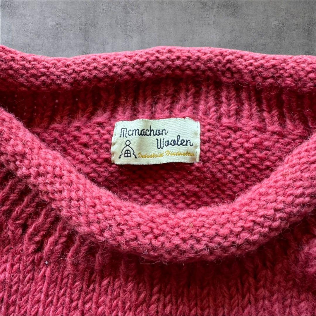 25AWマクマホンニッティングミルズ フラワー　花柄　クルーネックニット