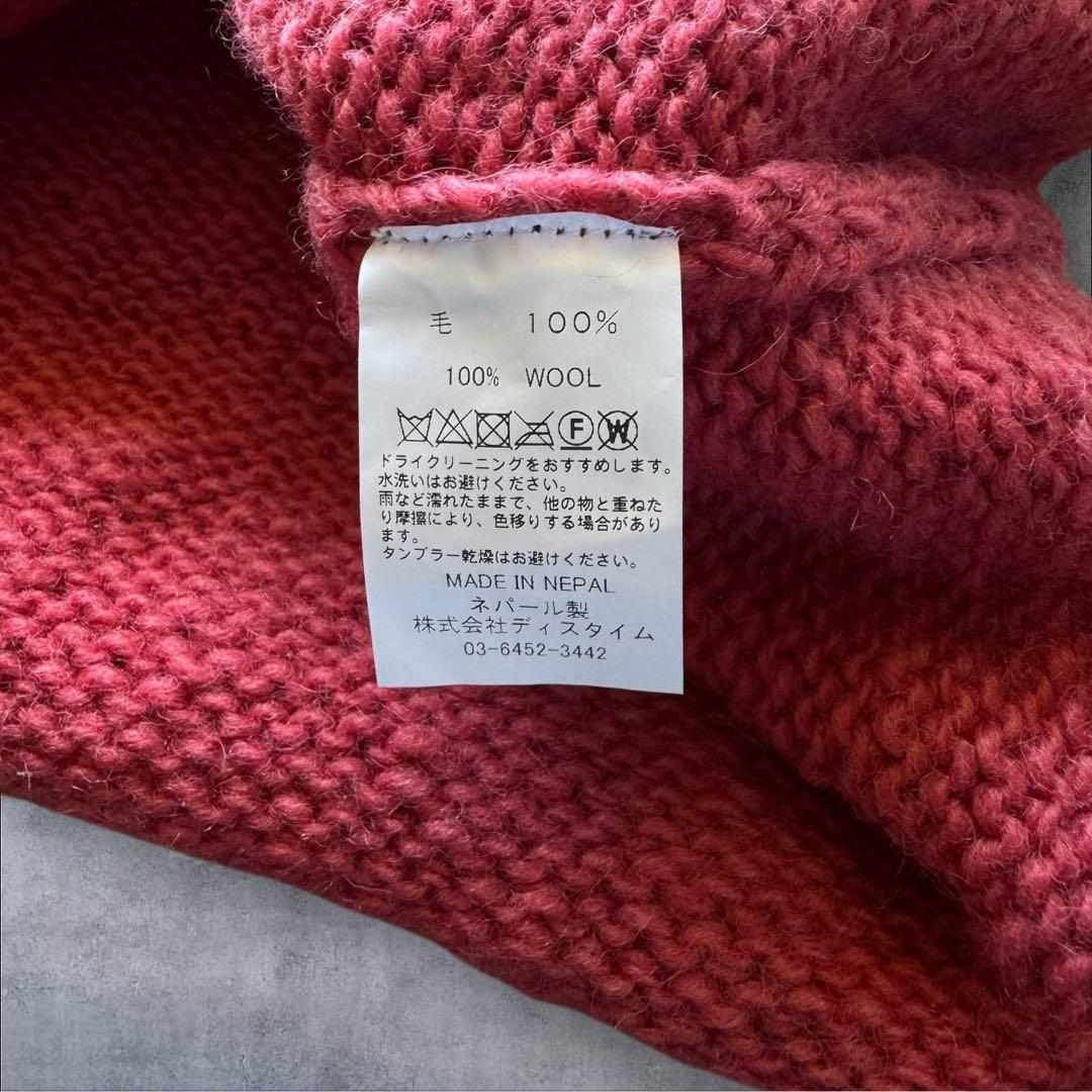 25AWマクマホンニッティングミルズ フラワー　花柄　クルーネックニット