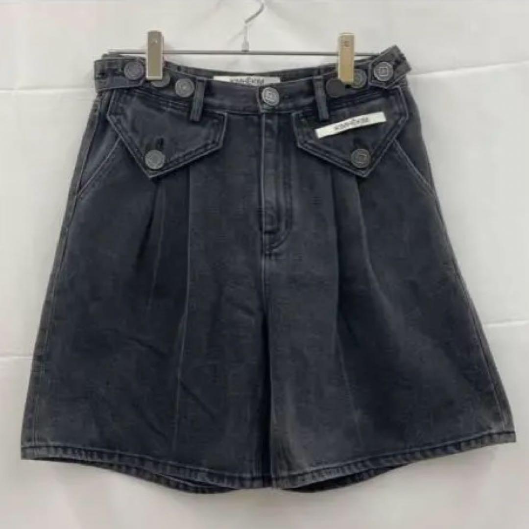 kimhekim デニム　ハーフパンツ　ブラック