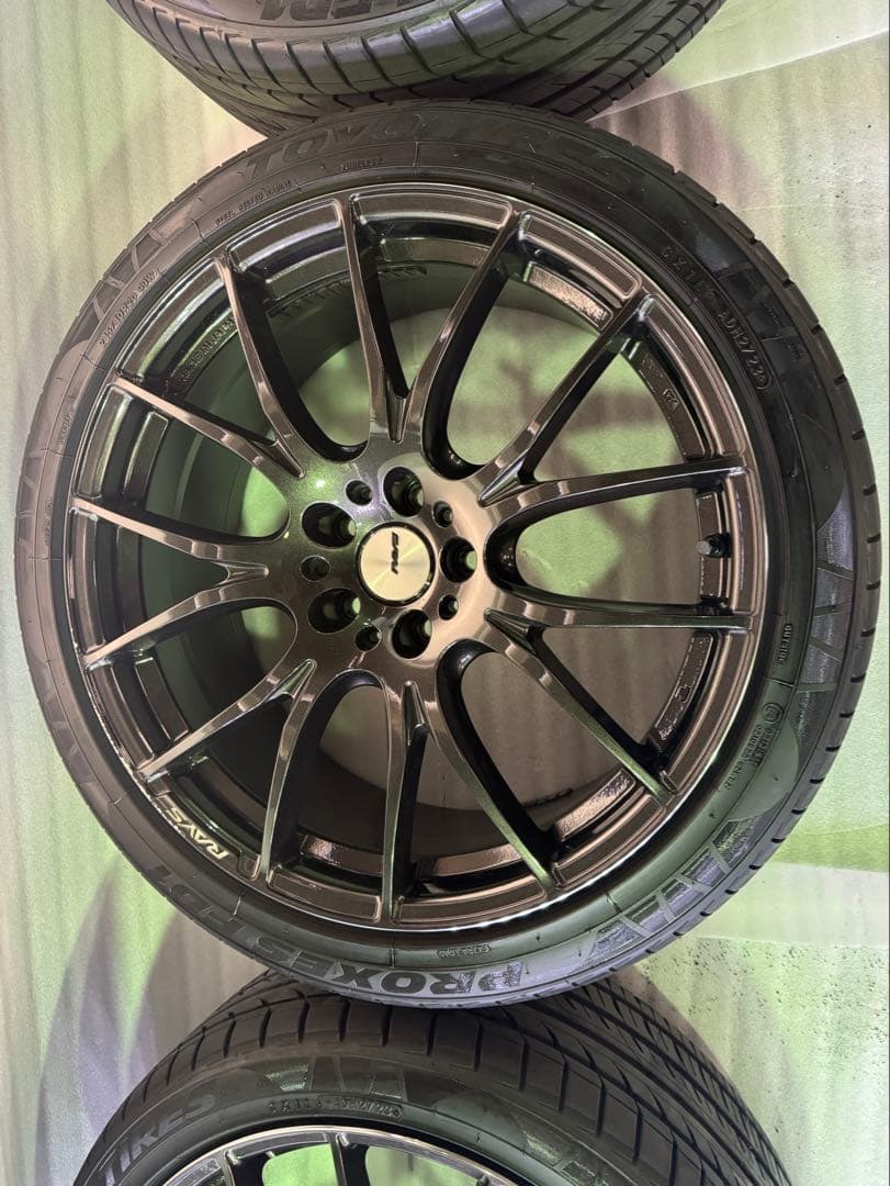 送料込み20インチ ブラック スポークホイールセット Rays ロックナット付き