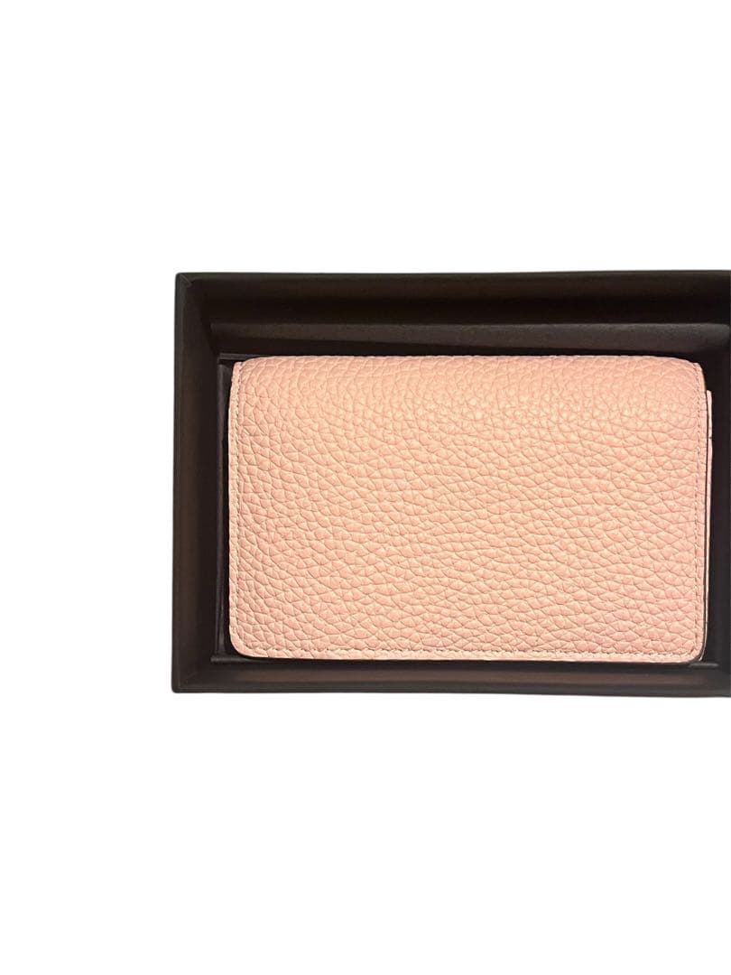 美品　ボナべンチュラ　カードケース　レザー　名刺　ピンク　トープ　グレージュ