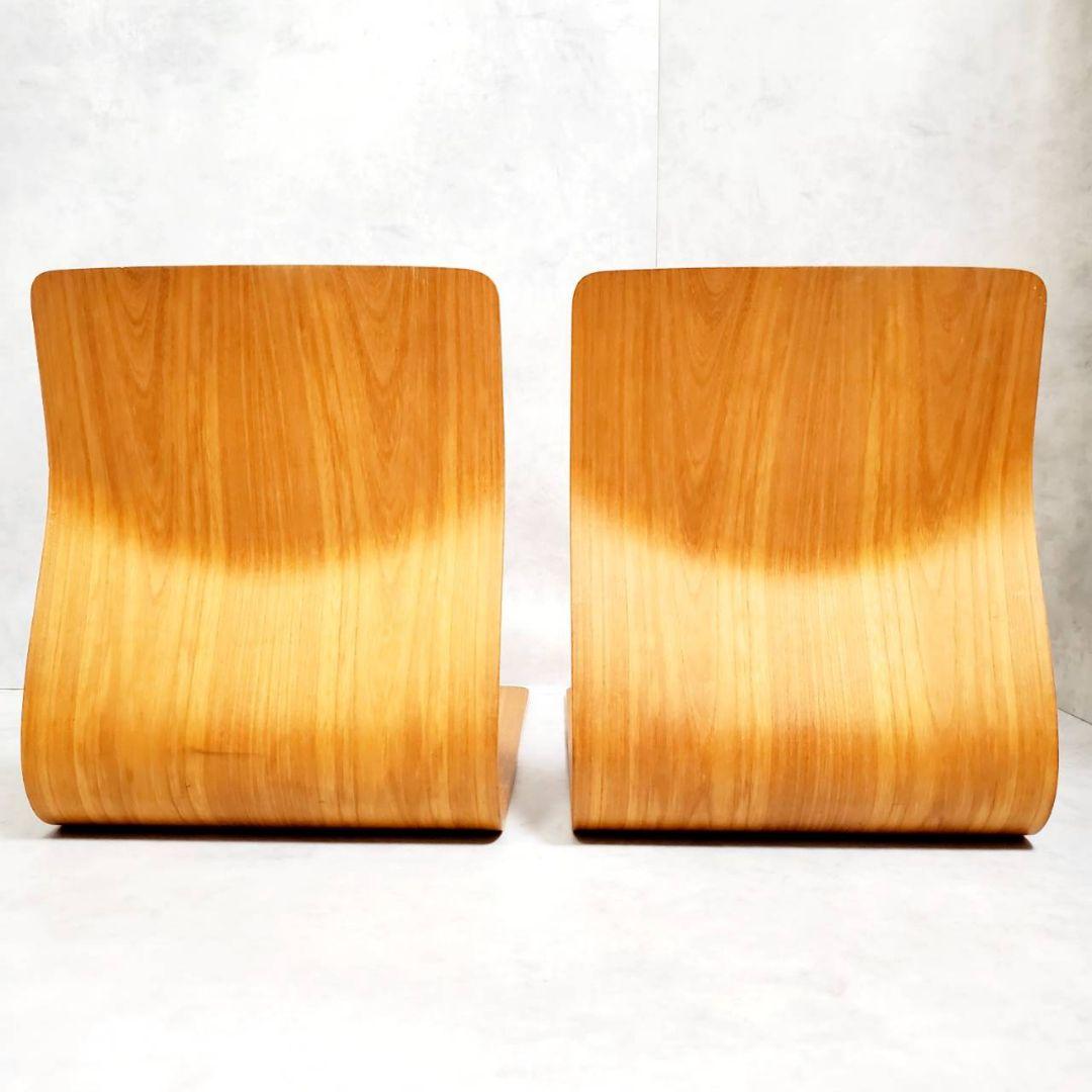 Tendo 天童木工 藤森健次 デザイン 座椅子 欅 曲木 和モダン 2脚セット