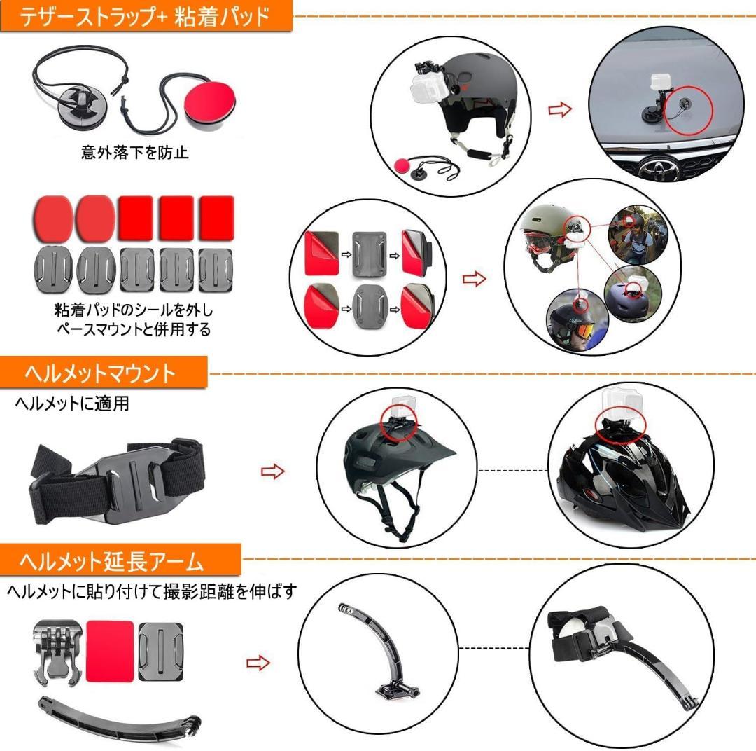 51-in-1アクションカメラアクセサリセット 各モデルのアクションカメラ対応