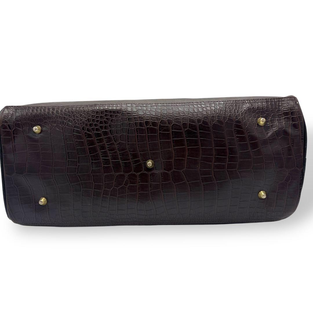 希少 ロンズデール LONSDALE ボストンバッグ ブラウン クロコ型押し