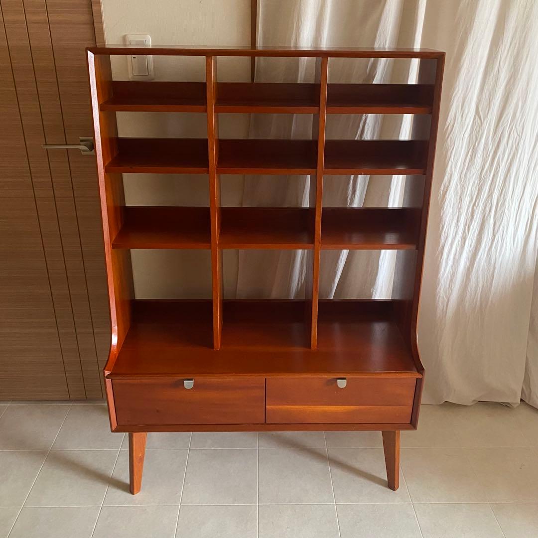 北欧　アンティーク　シェルフ　棚　脚付き　飾り棚　チェスト　マホガニー