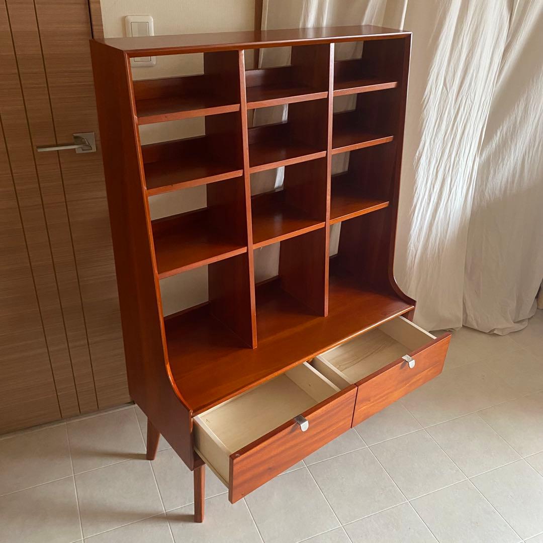 北欧　アンティーク　シェルフ　棚　脚付き　飾り棚　チェスト　マホガニー