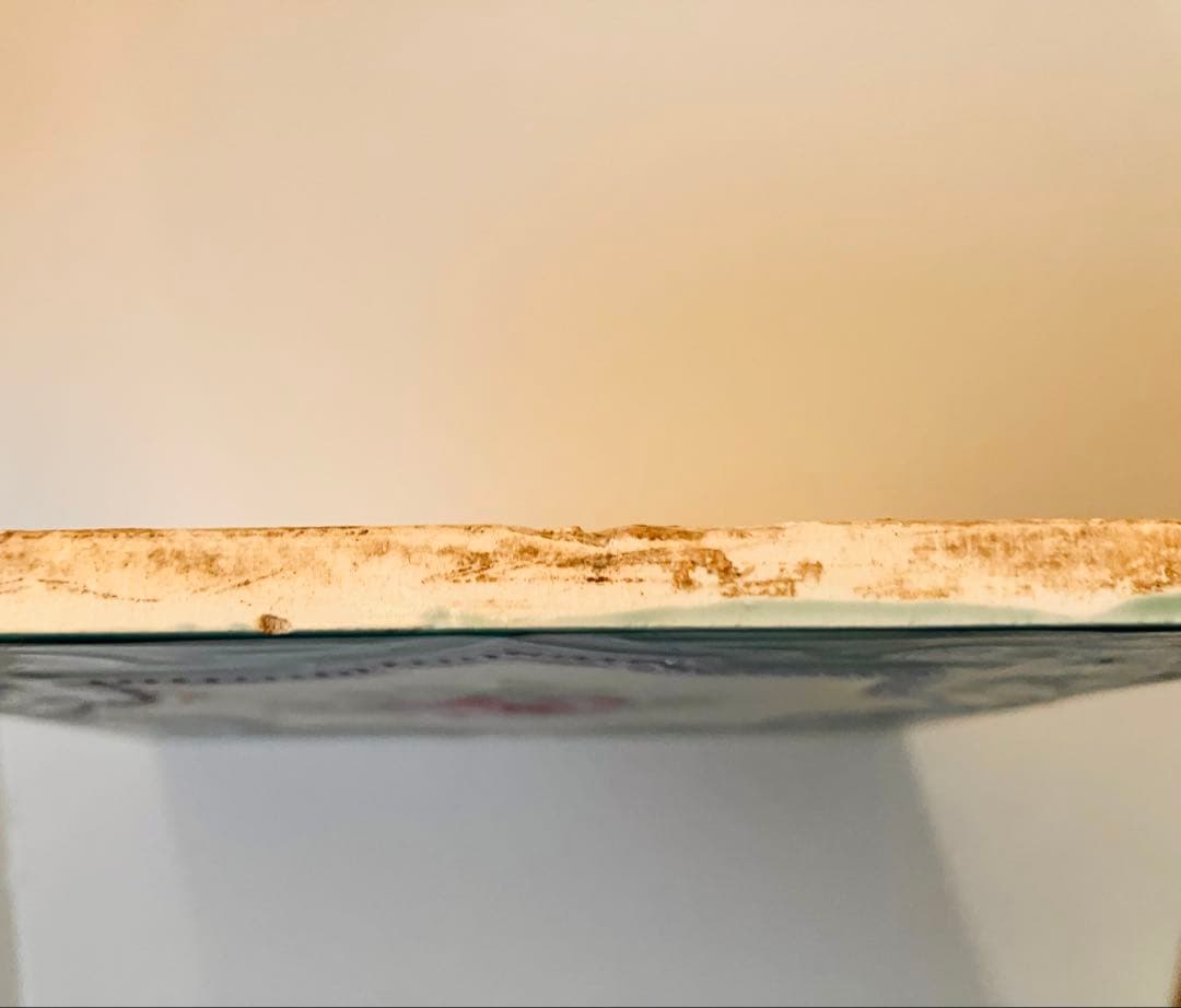 【マジョリカタイル】バラの花柄タイル　ターコイズグリーン　日本製アンティーク